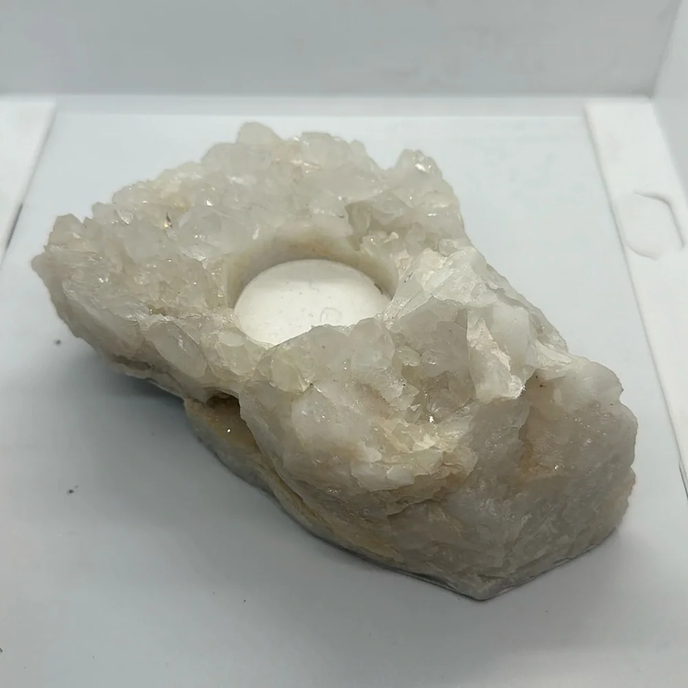 Clear Quartz Tea-Light Candle Holder or Sphere Holder from Brazil - Picture 1 of 3